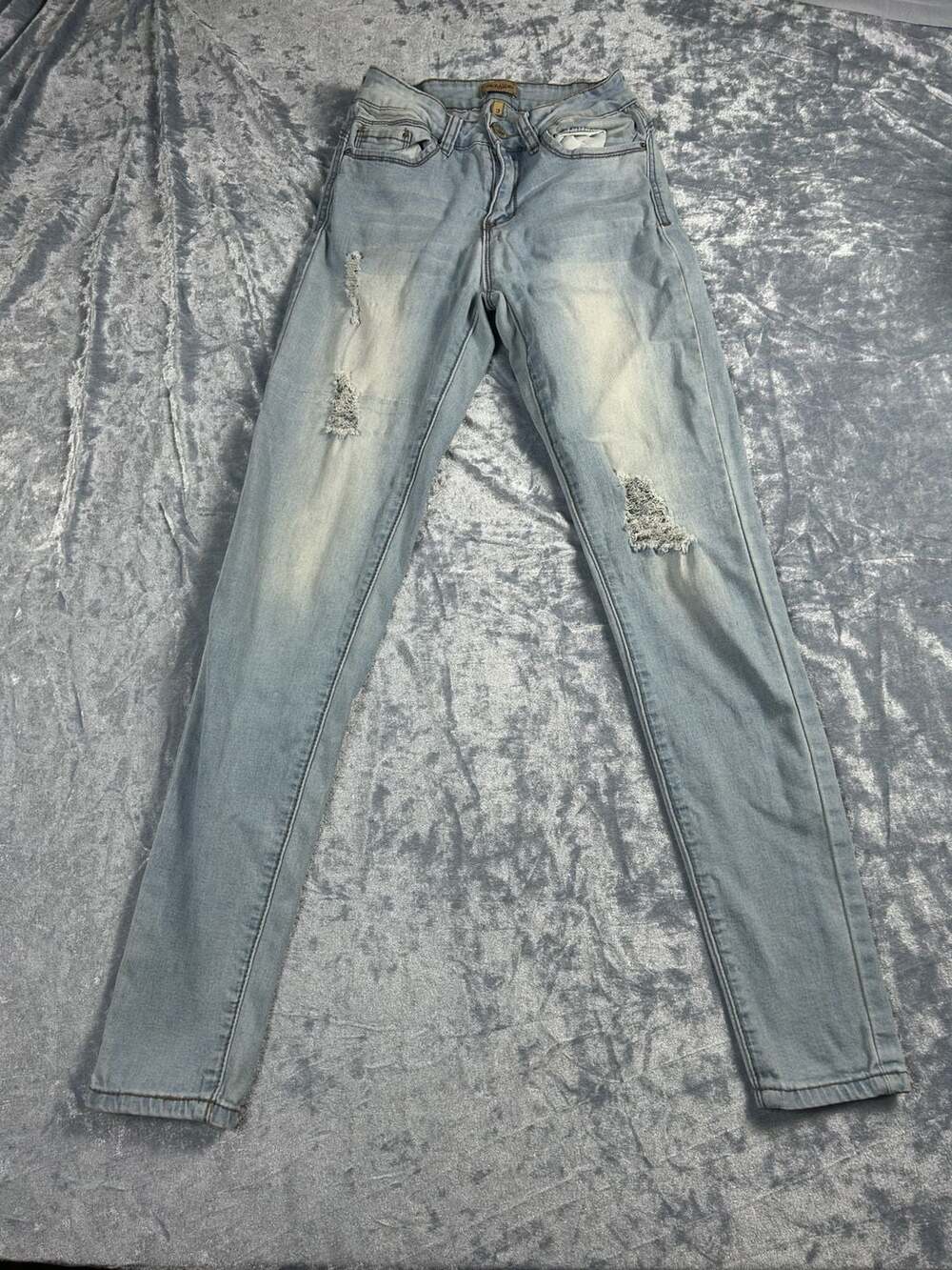 RAW Womens Light Blue Distressed Skinny Jeans Size 3